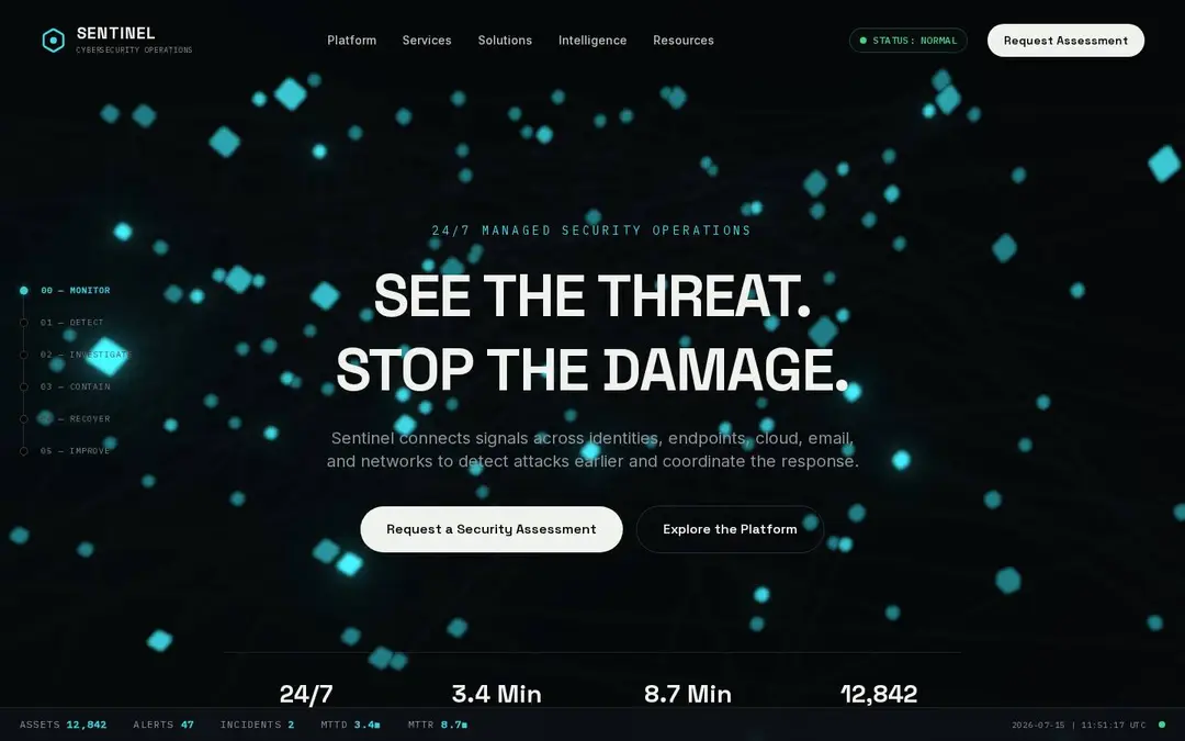 Screenshot of Sentinel