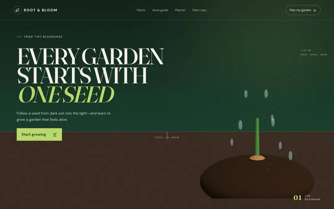 Screenshot of Root & Bloom