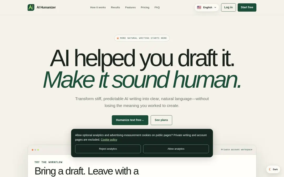 Screenshot of AI Humanizer