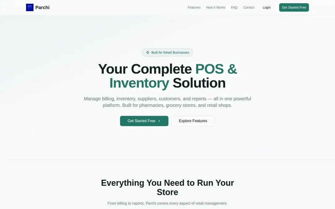 Screenshot of Parchi — Pharmacy POS