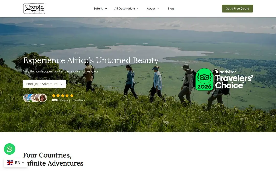 Screenshot of Utopia Safaris